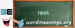 WordMeaning blackboard for rask